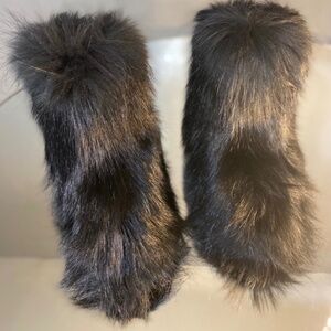 Black Rasta Real Fur Boots sizes 9.5,10
